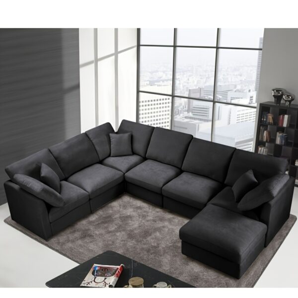 f5470012-d828-462f-9b30-e1f8ac8346f9.jpg 7-seater Upholstered Sectional Sofa, Freely Combinable In Various Shapes, Suitable for Living Room, Meeting Room, Dining Room And Bedroom