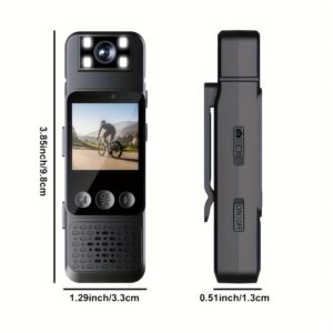 f5ca99c6-a81d-48d9-9167-546e9f7bc991.jpg 1080P Full HD Wearable Sports Camera - Portable Video Recorder with 180° Wide Angle Lens, Battery, Night Vision, USB Rechargeable, Clip-on Design, Keyboard Audio and Video Recording, Suitable for Outdoor Sports and Surveillance Use, with Display Screen and Magnetic Suction