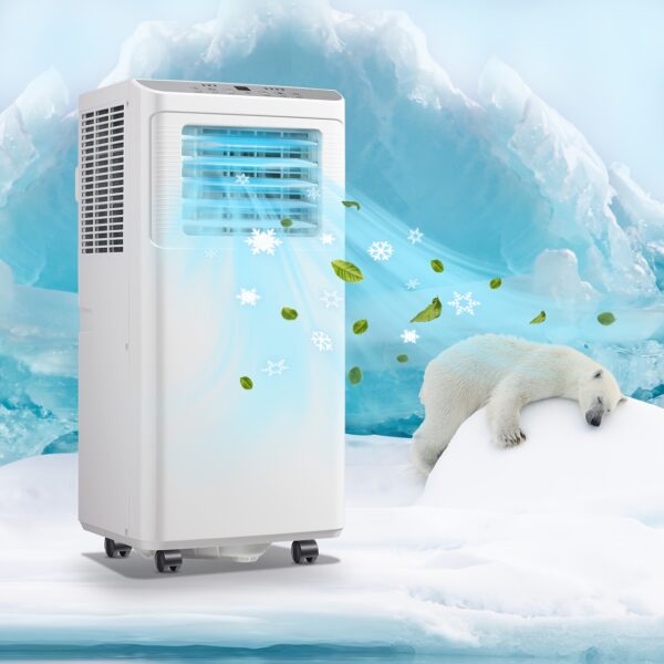 Portable Air Conditioner 8000 BTU, Remote Control, Fan Mode, Cools 250sq. Ft, 24 Hour Timer, Quiet Operation, 2 Fan Speed for Bedroom Office Home Dorm