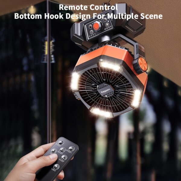 f6d18f7e-4229-48e8-91d9-0f580b7c4b65.jpg coldSky 20000mAh Camping Fan With Dual Motor, Battery Powered Fan With 4 LED Lanterns, 8 Speed Desk Fan With Remote Control, Portable Outdoor Fan With Hook For Tent, Power Outage, Construction Site