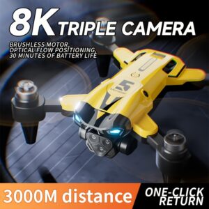 New M5 Quadcopter with Triple Cameras, Optical Flow Positioning, One-Key Return, Brushless Motor, A Top Choice for Holiday Gifts.