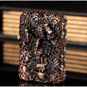Antique Dragon Carving Windproof Lighter - Reusable Kerosene Lighter with Grinding Wheel, No Kerosene Needed, Decorative Collectible Gift for Valentine's Day, Men & Women