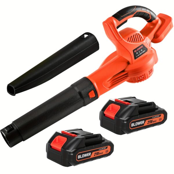 f75ea62e-2d07-424b-84d8-7b70624e59db.jpg 21V Cordless Leaf Blower | Lightweight & Powerful with Dual Li-ion Battery(Including Charger), High-Speed Handheld Blower for Lawn Care, Patio, Yard, Sidewalk, Snow Blowing..The Best Halloween Gift
