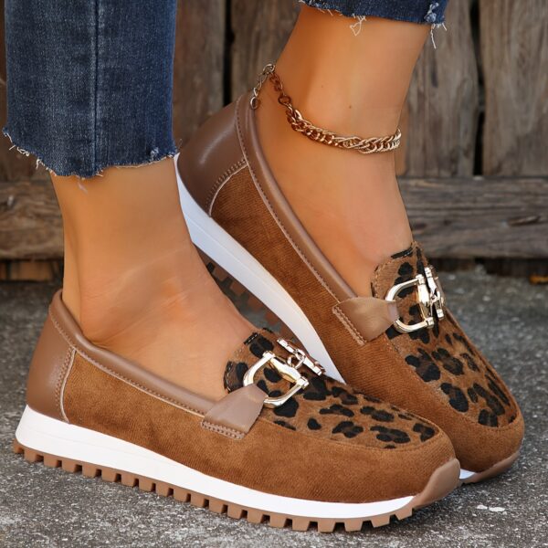 Women's Slip-On Moccasin Loafers - Slip- Arch & Cushioned Insole, Soft PU Cover-like Upper & Lining, Beige/Brown/Coffee Brown All-Season Casual & Formal Shoes with Golden-Tone Hardware, Comfortable Casual Attire, Versatile for Jeans & Dresses, Slip On Shoes For Women, Womens Shoes, Shoes For Women, Loafers Shoes For Women, Ladies Shoes, Flat Shoes For Women