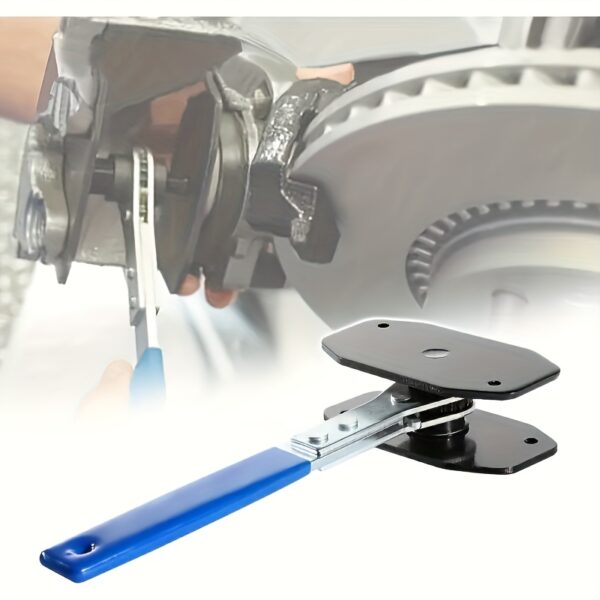 Brake Caliper Compression Tool, Brake Caliper Press Tool With 2pcs Steel Plates/2pcs Hangers, Car Ratcheting Brake Caliper Piston Spreader Press Tool