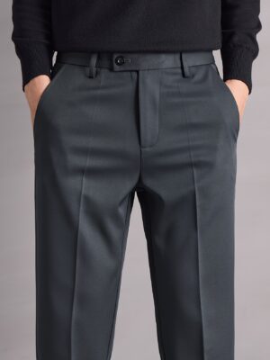 f82227ba-0eb8-4613-8944-a573c23276a4.jpg Men's Slim-Fit Light Business Formal Dress Pants - Straight-Leg Dark Grey/Black All-Season Trousers, Wrinkle-Resistant & Machine Washable for Office, Semi-Formal & Casual Attire, Office Trousers, Professional Attire, Modern Menswear, Easycare Fabric, Highquality Stitching, Lightweight Trousers, Stylish Men, Office Workers