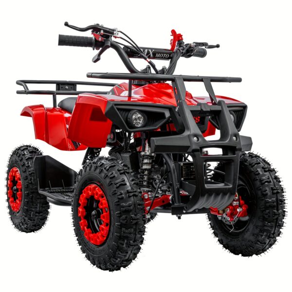 Gas ATV 49cc 2-Stroke Gas-Powered Quad, 6" All-Terrain Tires, 2-Stroke Engine, Front/Rear Disc Brakes, 16 MPH, W/ Dual Suspension, Front/Rear Disc Brakes, Kill Switch, Armor & Protective Bumper, Birthday Gift