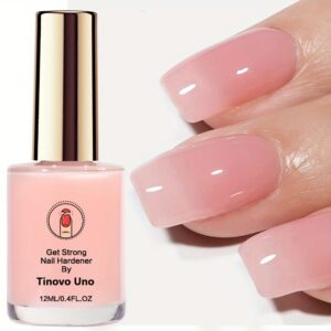 Pink Nail Hardener 0.41oz, Decorative Nails, Natural Sheer Pink for Enhanced Shine and Gloss