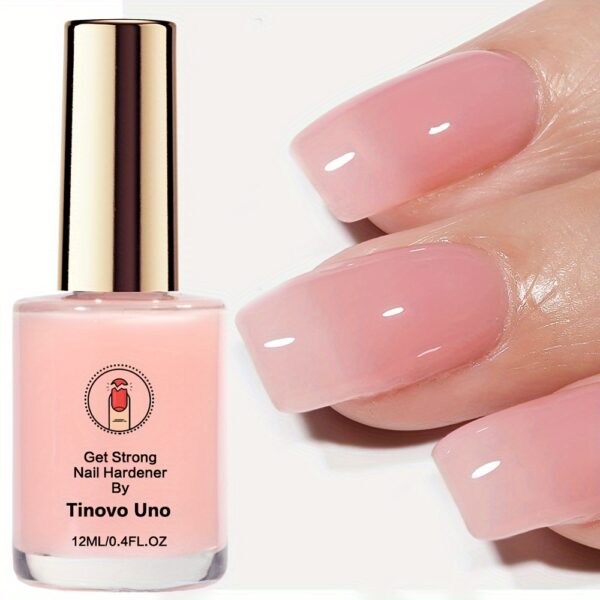Pink Nail Hardener 0.41oz, Decorative Nails, Natural Sheer Pink for Enhanced Shine and Gloss