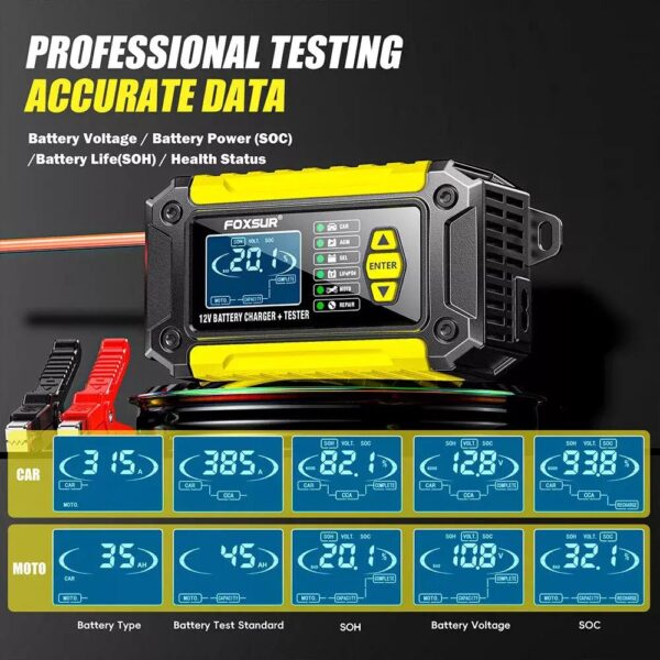 fbc7dfc3-895d-47f2-9130-af04b34a6db2.jpeg Dual Purpose Car Scanner And Car Battery Charger, OBD2 Diagnostic Tool For Engine Fault Detection And Elimination, Battery Voltage Reading And Data Flow, Fast And Efficient Smart Charger