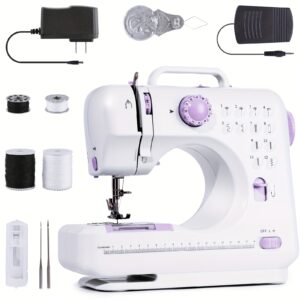 fddb48ab-b578-444a-8de4-eef6781a0bab.jpg Portable Electric Sewing Machine Pro With 12 Stitches Patterns, Adjustable Speed, Overlock, Multifunctional Home Sewing Machine Parents, Beginners, Hobbyists, Lightweight, Easy To Use, Perfect For Repair, DIY, Crafting