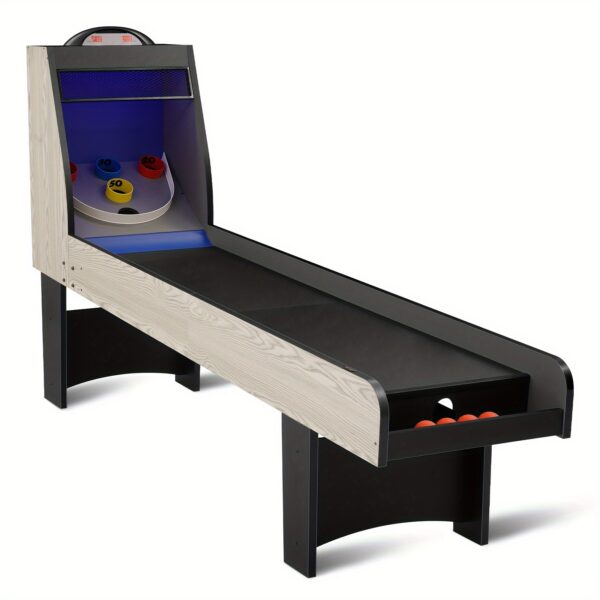 96" Arcade Table Machine, Skee Ball Game For Home Game Room, Arcade Machine For Home, Pinball Machine With Arcade Music, 4 Balls, Without Battery
