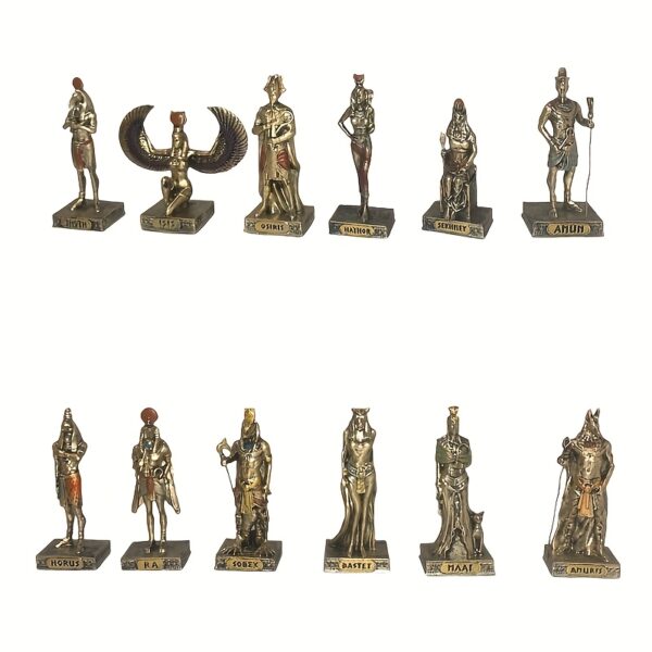Egyptian Twelve Gods Metal Ornaments, Photo Prop Ornaments, Office Desk, Home Decoration Creative Ornaments, Artistic Home And Office Decoration, Perfect for Bedroom Display And Collection Of Handicrafts, Ideal Festival Gifts