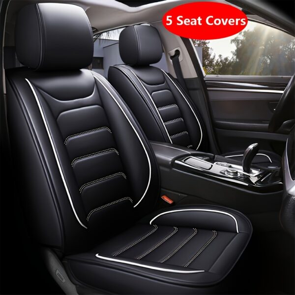 5-Seat Full Set Faux Leather Car Seat Covers - Waterproof All-Weather Protection, Full Surrounded Cushion Protector with Soft Foam Padding, Precise Fit for Cars, Trucks, Sedans & SUVs - Easy Installation, Durable Automotive Interior Accessories (Ideal Christmas Gift), Car Seat Cover Front Seat, Seat Cover For Vehicle Full Set, Seat Cover For Car, Cute Car Seat Cover, Car Seat Cover Full Set For Women, Car Seat Cover For Suv, Car Seat Cover, Seat Cover For Truck, Seat Cover For Car