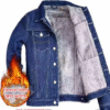Fleece-Lined Thickened Denim Jacket for Men Winter Warm Casual Jacket Loose Fit Men's Outerwear