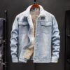 Fleece-Lined Thickened Denim Jacket for Men Winter Warm Casual Jacket Loose Fit Men's Outerwear