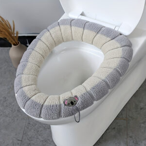 Rainbow Gradient Dual-Tone Toilet Seat Cover - Thick, Plush, Washable, Fully Enclosed for Home & Commercial Use