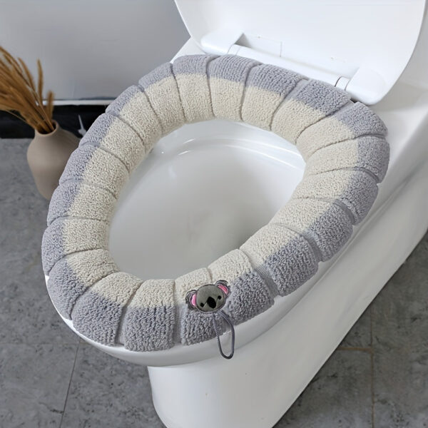 Rainbow Gradient Dual-Tone Toilet Seat Cover - Thick, Plush, Washable, Fully Enclosed for Home & Commercial Use
