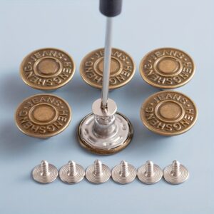 10pcs Adjustable & Removable No-Sew Metal Jeans Buttons - Bronze, Durable, Easy to Use for Denim Clothing, Pants & Accessories, Clothing Accessories | Adjustable Buttons | Durable Buttons