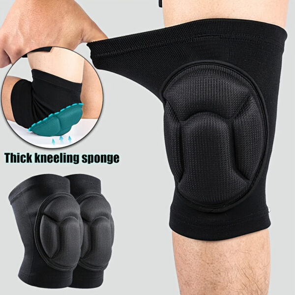 2pcs - Thickened Sponge-Filled Knee Pads, Unisex High Elasticity Patella Strap for Comfortable Wear Experience in Black / 45-80kg