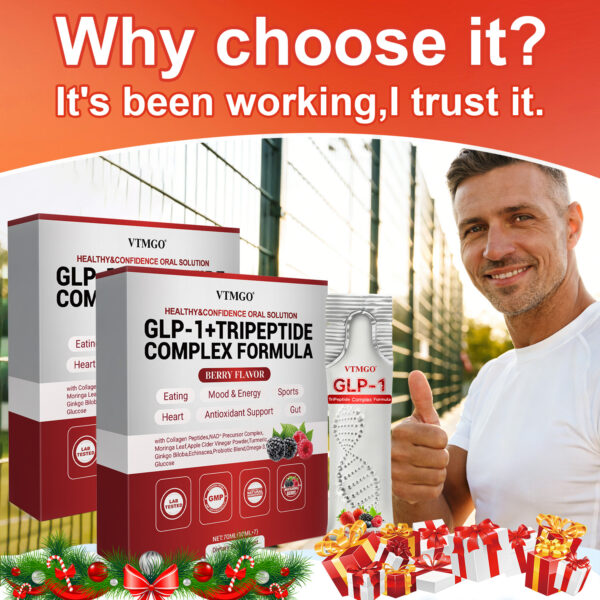 21pcs GLP-1 Peptide Complex Essence Oral Liquid | Plant Peptide + NAD + MNM | Targeted Support System Balance | Natural Herbal Extraction | Unisex | Christmas Deals | Local Warehouse Express