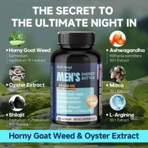 Quit mood Mighty Man Energy – 20 in 1 Enjoy the Power Every Secret Max Girth Moment, Horny Goat Weed 300mg, Oyster Extract 200mg, Maca 100mg & Shilajit 200mg, Strength, Vitality & Performance
