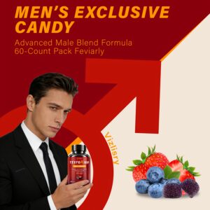 fdc5a9ba-8ae6-4f84-ab4a-21e0ba829b8d.jpg Men'S TestoX180 Gummy | Support for Nighttime Vitality and Passion, Mixed Berry Flavor, with Black Maca, Ashwagandha, Tongkat Ali & Horny Goat Weed Natural Herbal Extracts, Men'S Beast Mode Switch, Rock Hard & Emotional Support, FEVIARLY